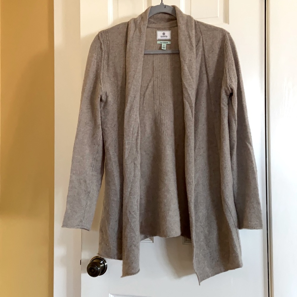 100% Cashmere Open Cardigan